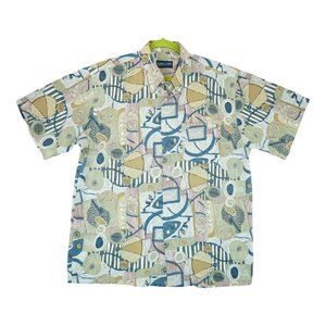 Vintage Davila Men's 90s Graphic Print Shirt Short Sleeve Size XXL‎